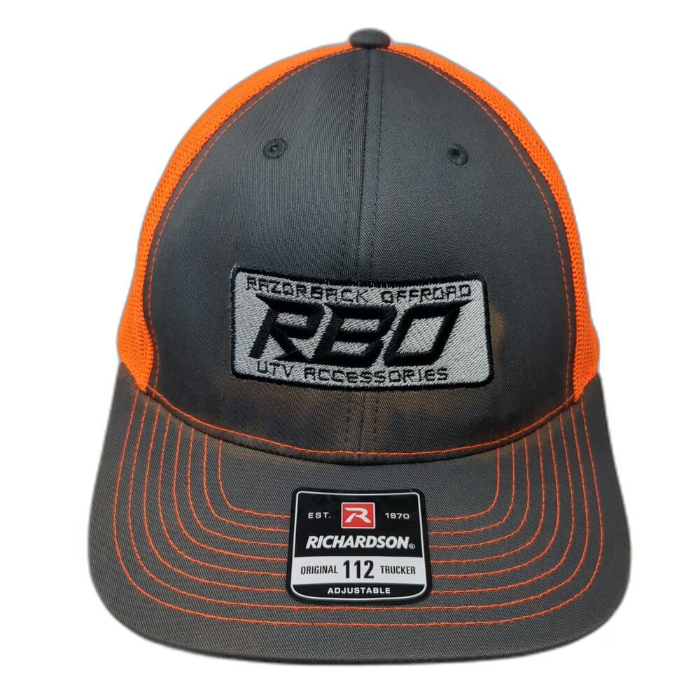 Richardson Trucker Hat Gray Orange One Size RBO Razorback Offroad UTV Snapback